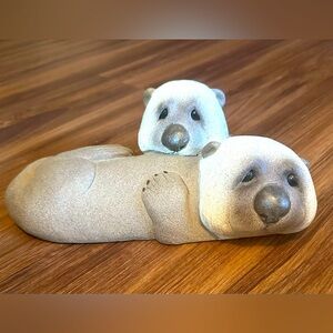 Little Creations Otters Two's Company 1992 Figurine Hallmark Lou Rankins-heavy